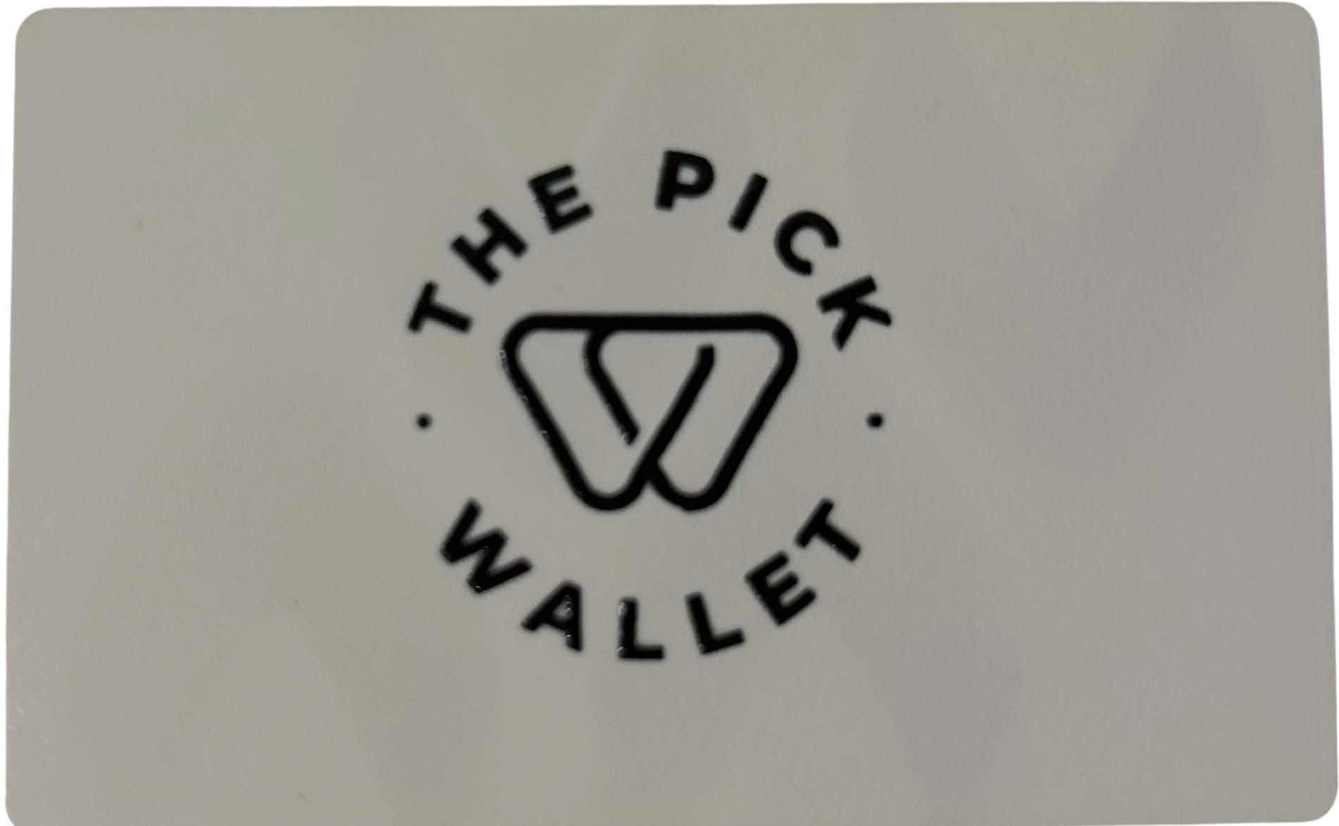 The Pick Wallet product — view with logo