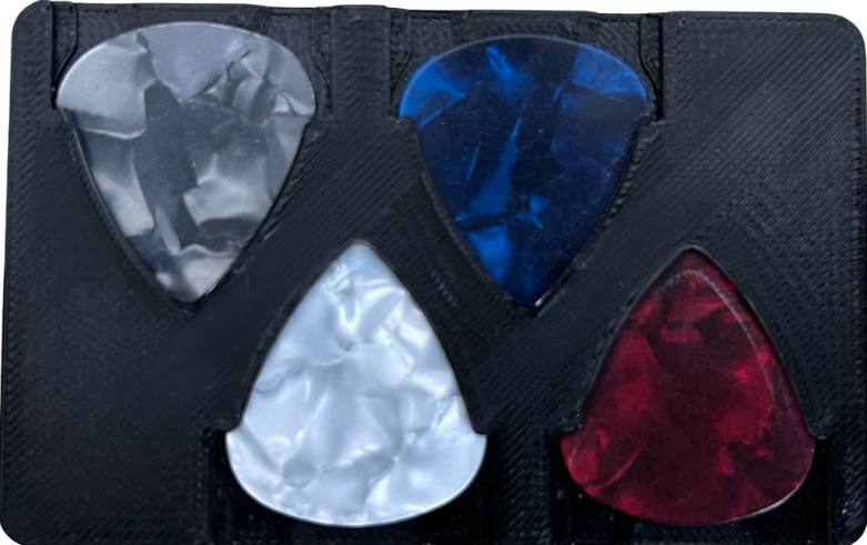 The Pick Wallet — card-sized guitar pick holder with 4 slots